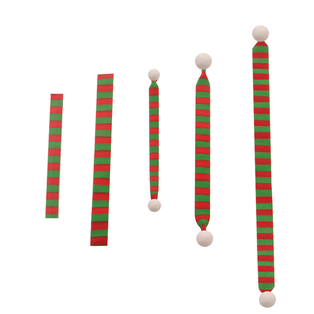 Picture of Christmas Mini Scarf Cloth Wool Small Scarf Wine Bottle Hat Doll Drink Cup Small Hat Stripesd Colorful Pattern