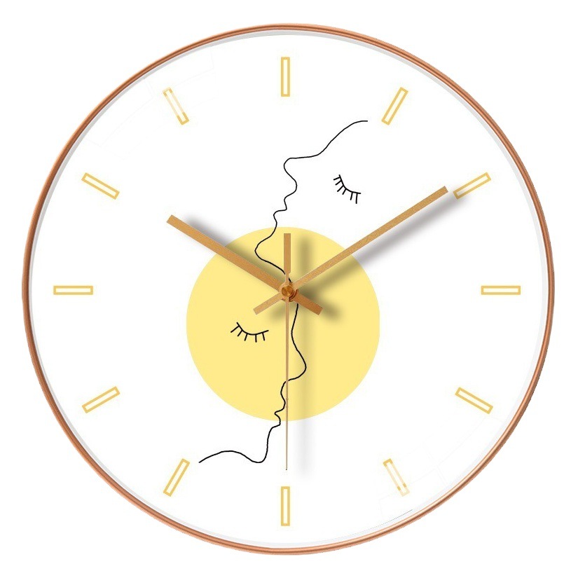 [8 Inches 20cm] Scandinavian Modern Creative Clock Clock Wall Clock Home Living Room Bedroom Silent Quartz Clock