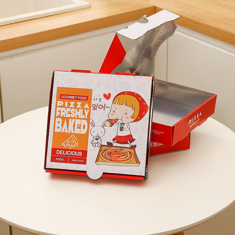 Disposable Aluminum Foil Pizza Box Commercial Packaging Box Corrugated Thickened Takeout Picnic Tin Foil 78inch Pizza Boxes