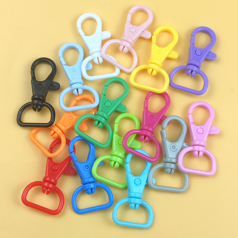 DIY Color Plastic Keychain Material Candy Color Lobster Clasp Luggage Dog Buckle Rotary Hook Dress Keychain