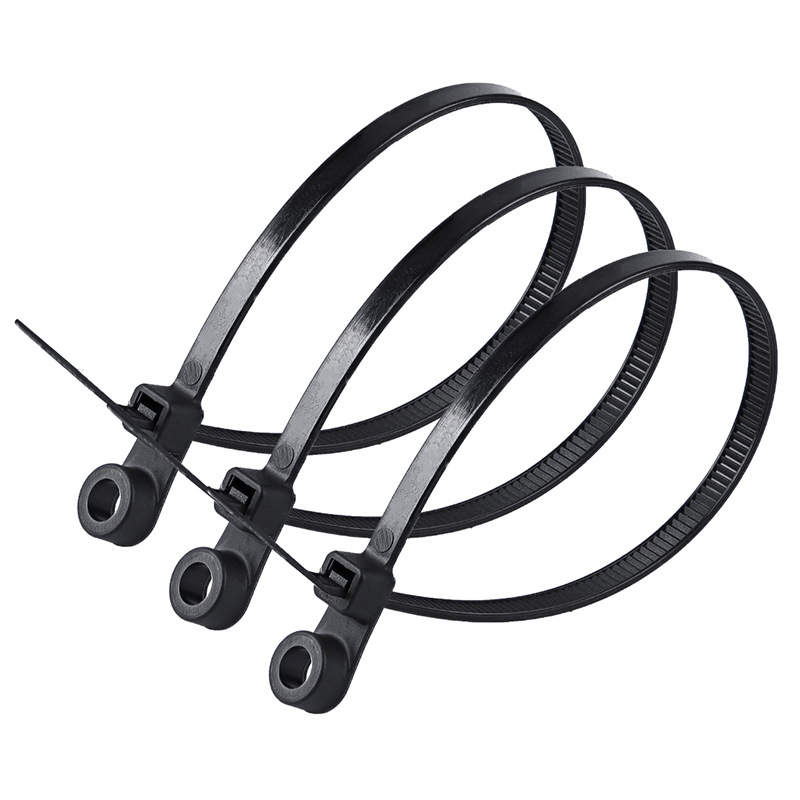 Picture of Fixed Head Nylon Tie 3.6*150 Screw Round Head Round Hole Tie Plastic Buckle Self-Locking Tie Wholesale