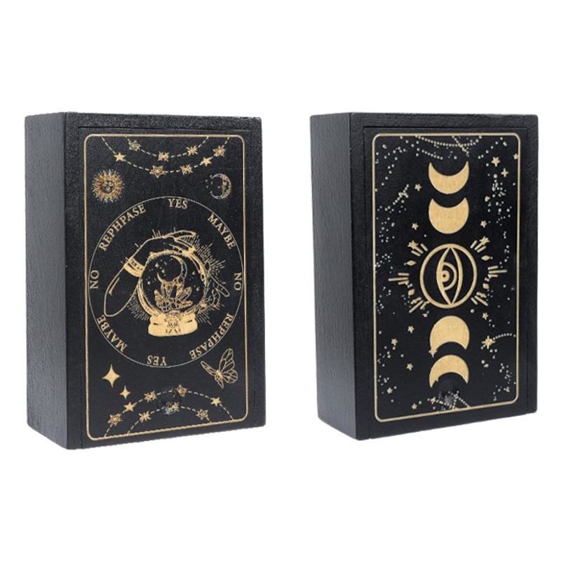 Wooden Tarot Card Box & Wooden Tarot Card Holder, Tarot Card Box Lucky Small Jewelry Commemorative Box
