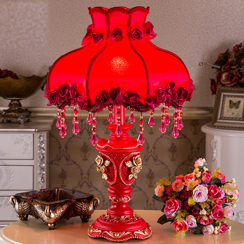 Picture of Wedding table lamp wedding room bedside lamp wedding wedding lamp creative romantic red Everbright lamp bedroom warm wedding lamp