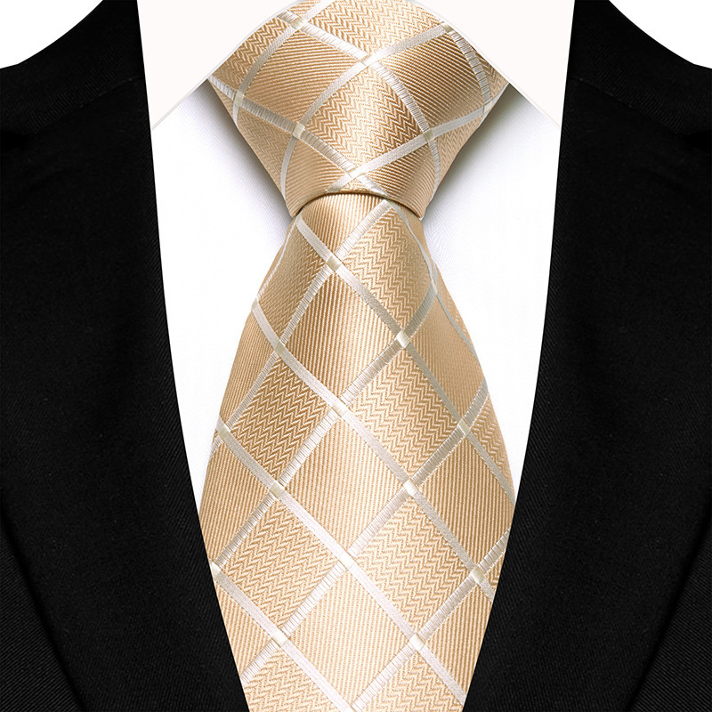Picture of Men's Tie Polyester Jacquard Fabric Dress Business Stripe Red Wedding Groom Best Man Hand Tie Tie
