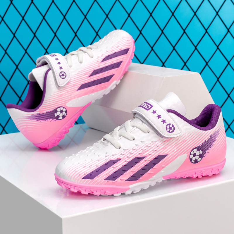 Picture of Spring and Summer New Children's Velcro Soccer Shoes for Middle-Aged and Older Children, Boys and Girls, Student Competition Training Sneakers