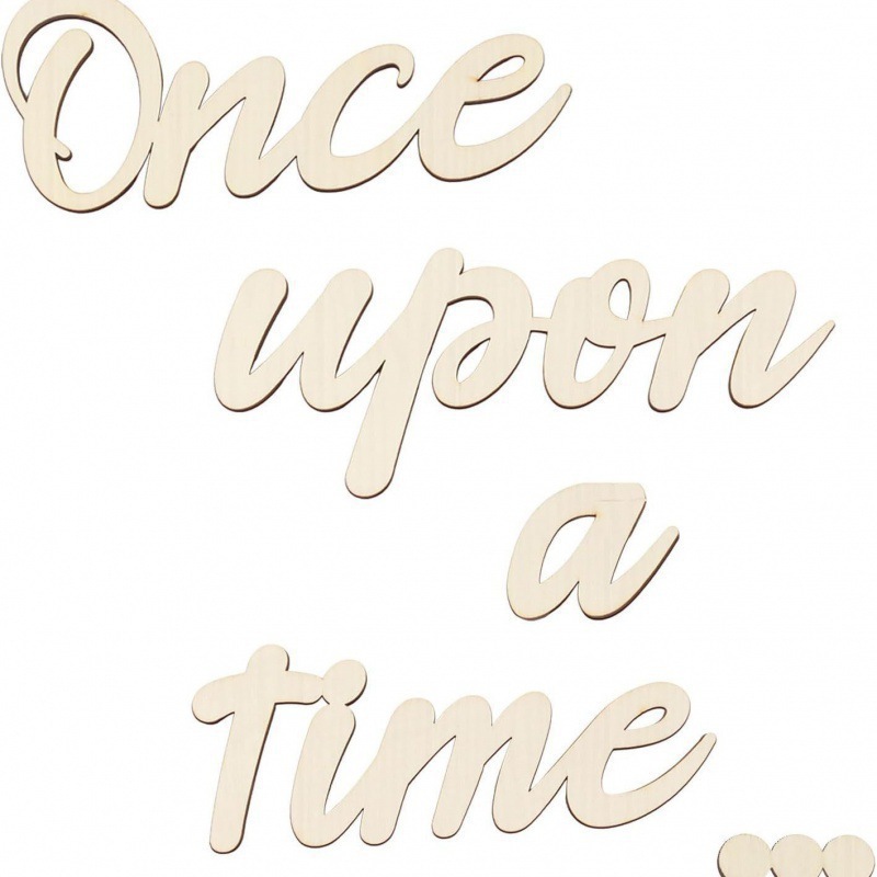 in stock wooden English slogan once upon a time bedroom home wall decorations wooden props