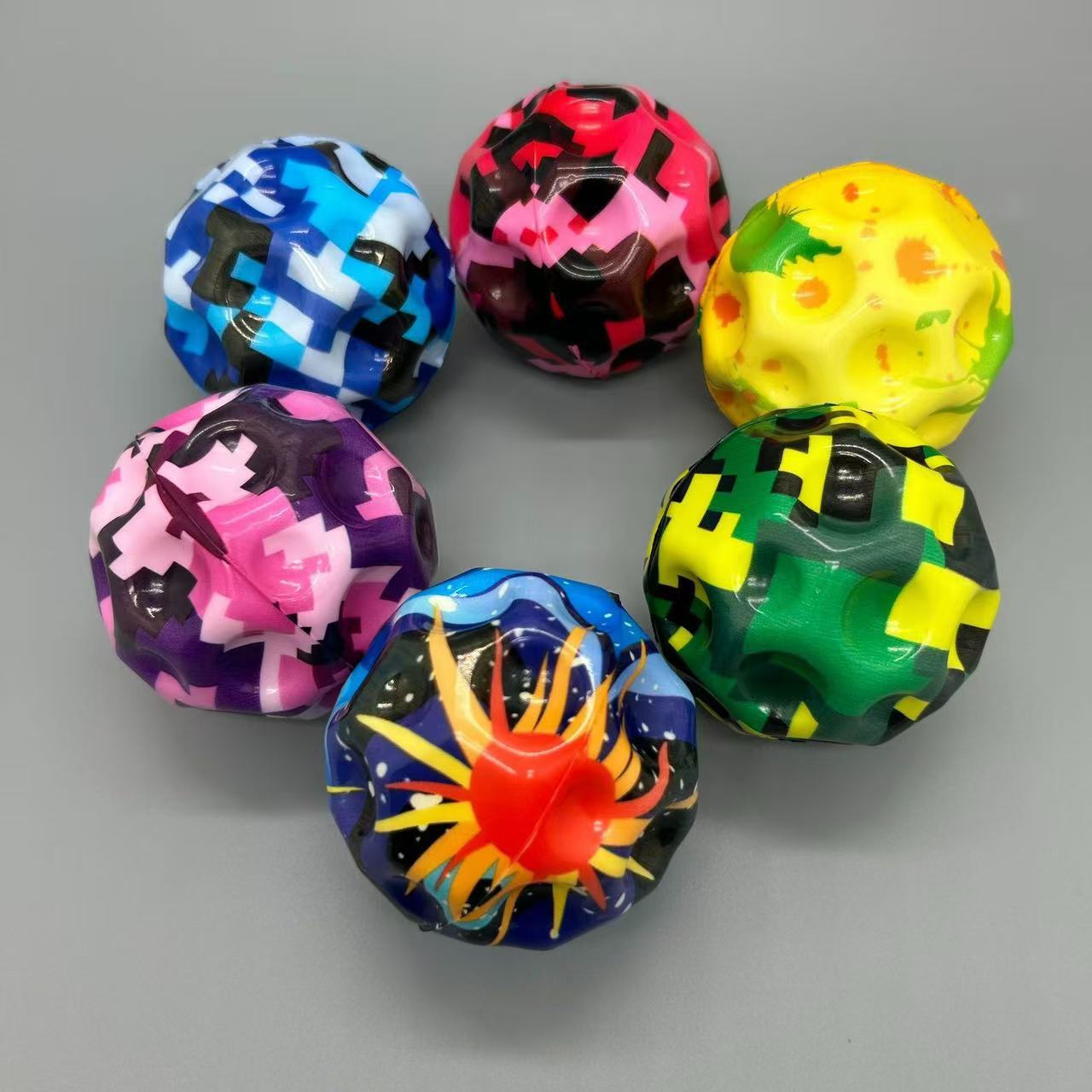 Picture of 70mm Elastic Ball Toy Pinball Outdoor Sports High Elastic Decompression Vent Moon Stone Ball Bouncing Ball Boys and Girls