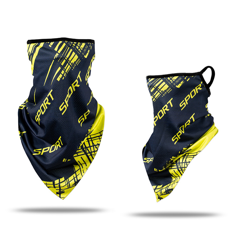 Picture of Ice Silk Ear Hanging Mask Triangle Towel Neck Set Mesh Sunscreen Outdoor Riding Fishing Windproof Scarf Men's and Women's Face Towel Summer