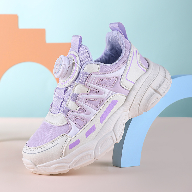 2024 Spring and Autumn Running Shoes White Shoes Mesh Girl's New Summer Casual Hollow Girls Shoes Children