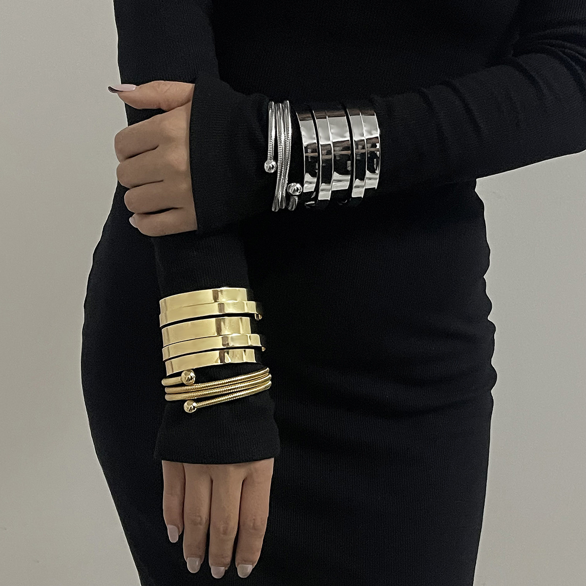 B2350 European and American Cross-border Fashion Simple Popular Street Beat Bracelet Personality Creative Geometric Alloy Design Sense Bracelet