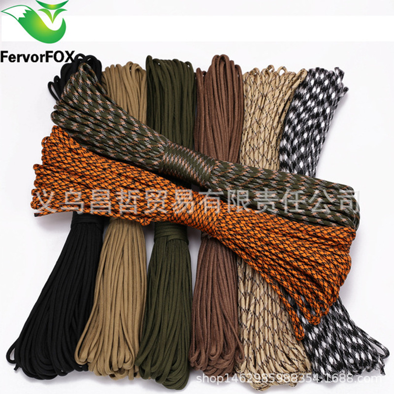 7 seven-core umbrella rope 4mm outdoor life-saving mountaineering woven bracelet umbrella rope can be made of color 100ft 31 m