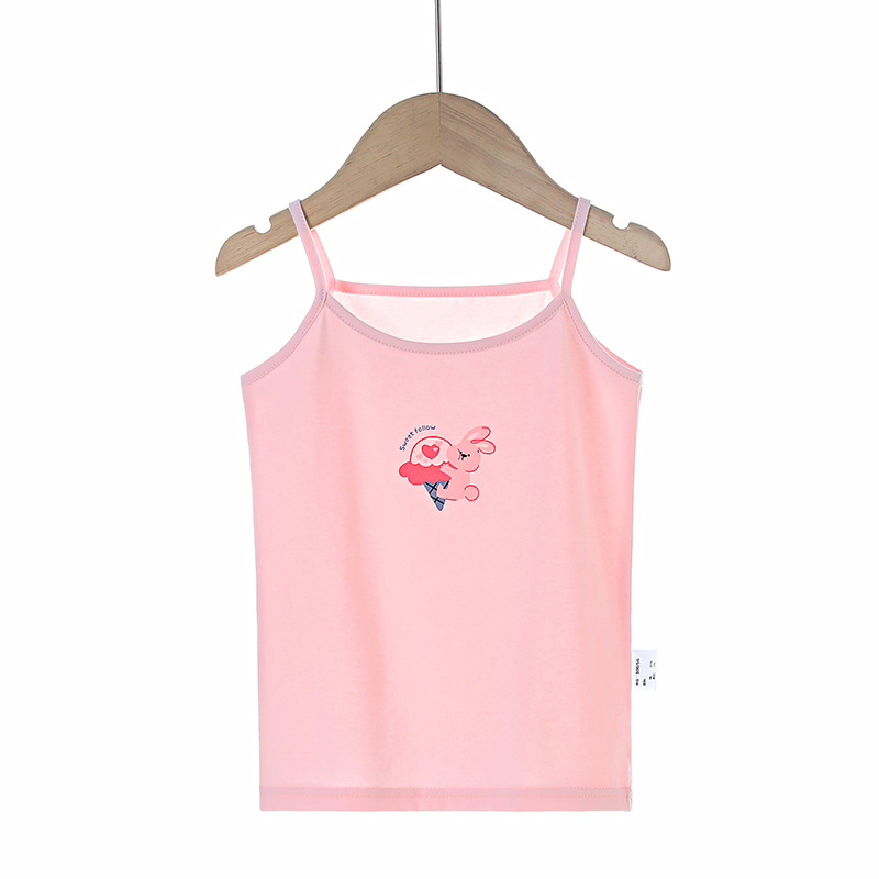 Picture of Y Autumn/Winter New Pure Cotton Girls' Camisole Cartoon Undershirt for Baby Girls, Mid-To-Large Children's Belly-Protecting Underwear Homewear