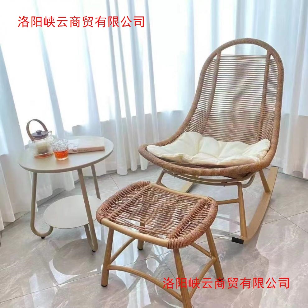 Nordic style Internet celebrity adult rocking chair recliner, lazy chair, single chair, outdoor rattan chair, rattan rocker chair, lounge chair
