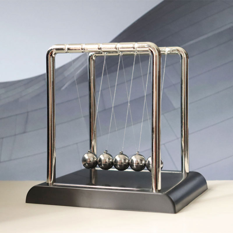 Small size square collision ball Newton swing ball collision ball momentum conservation creative physics new decoration desktop decoration