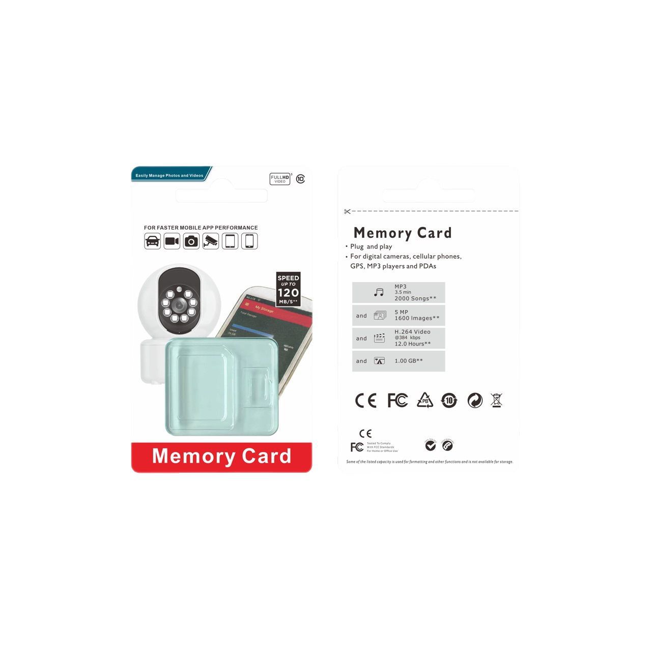 Picture of Factory Direct Sales in Stock Wholesale Memory Card Packaging Box 120 Speed High-Speed Storage Packaging Box