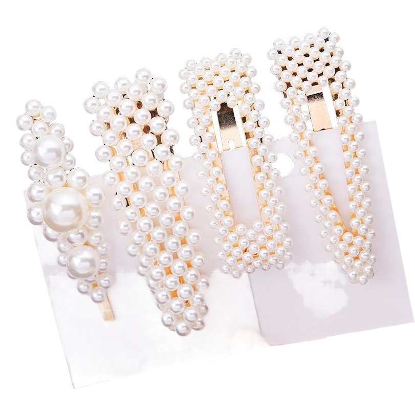 Ins Hairpin Internet Celebrity One-Word Popular K-Style Pearl Edge Clip Female Small Adult Clip Bb Clip Hairpin Clip Headwear