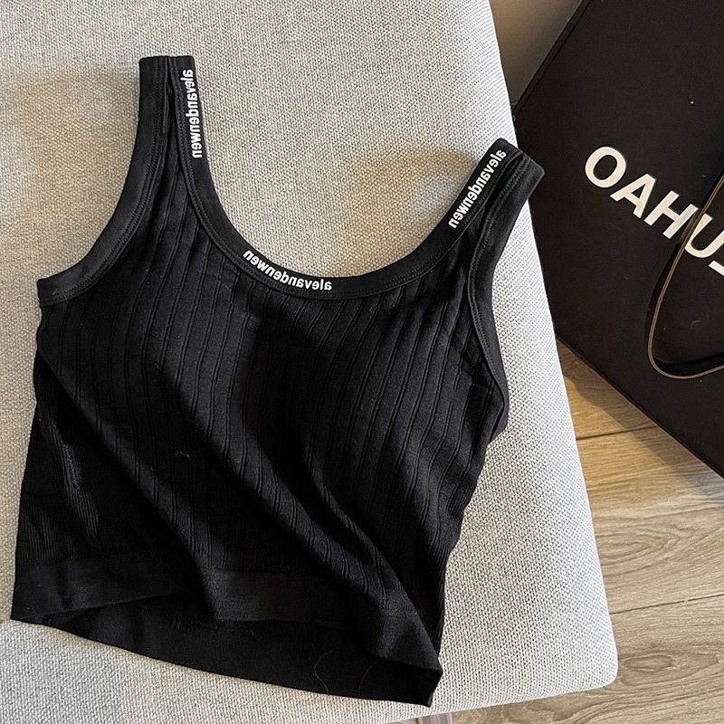 Spring and Summer with Breast Pads, Comfortable Inner Wear, Beautiful Back, Internet Celebrity Suspender Women's Bra, Sleeveless Vest Top, One-Piece Outer Wear