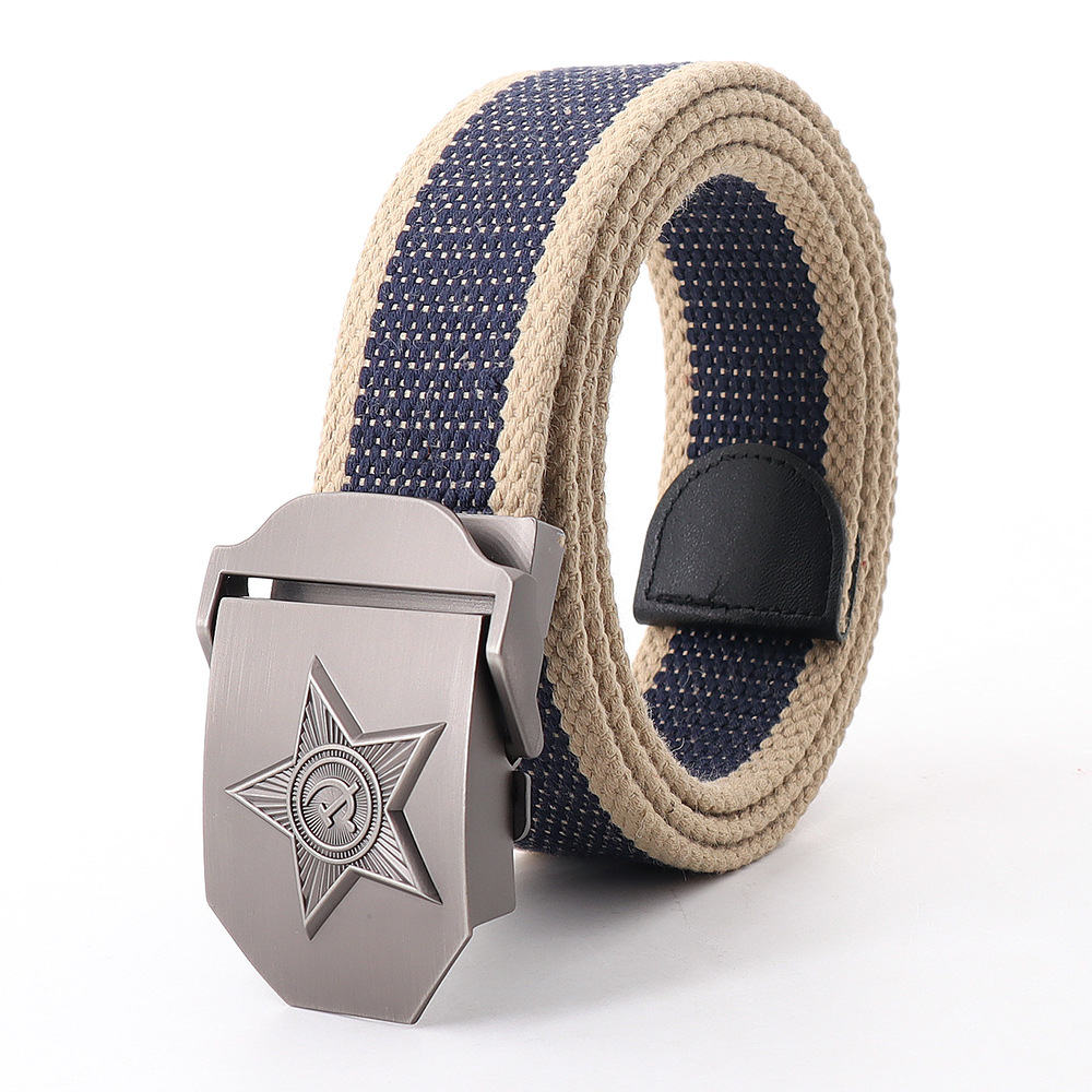 Picture of Soviet Union military emblem canvas belt belt thickened men's outdoor jeans tactical alloy manufacturers wholesale