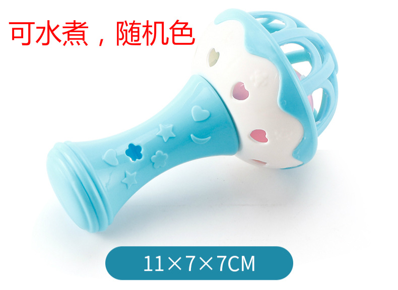 Picture of Boiled baby soft rubber ball dumbbell hand rattle toy 0-1 years old baby gripping gummy baby soothing
