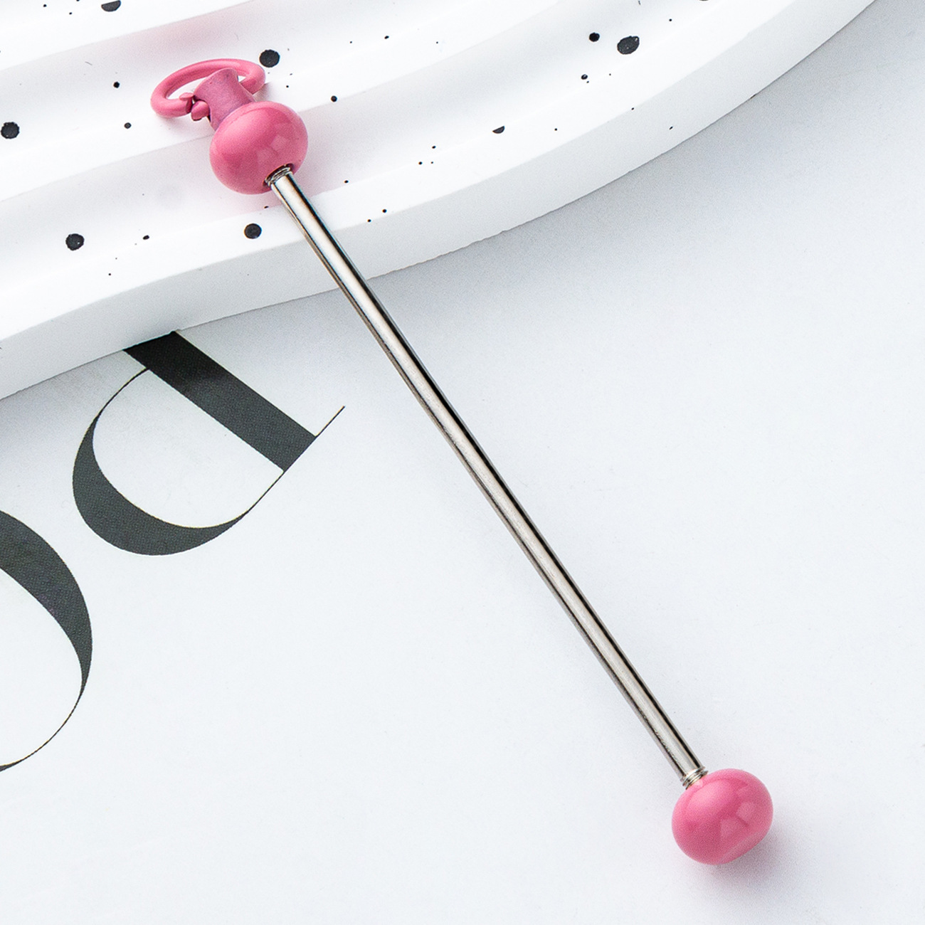 Picture of Creative New diy beaded pole in stock gradient color beaded keychain pole accessories pendant wholesale