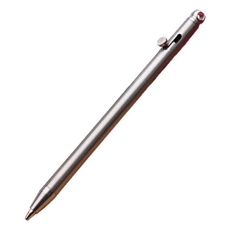 Creative Titanium Alloy Mini Bolt Pen Edc Portable Keychain Pendant Portable Travel Flap Pocket Pants Pen Ballpoint Pen