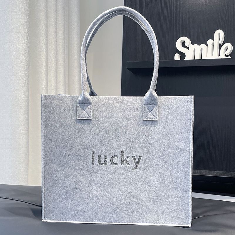 Picture of Felt bag large capacity felt handbag Internet celebrity same style felt tote bag hand gift exclusive logo felt bag