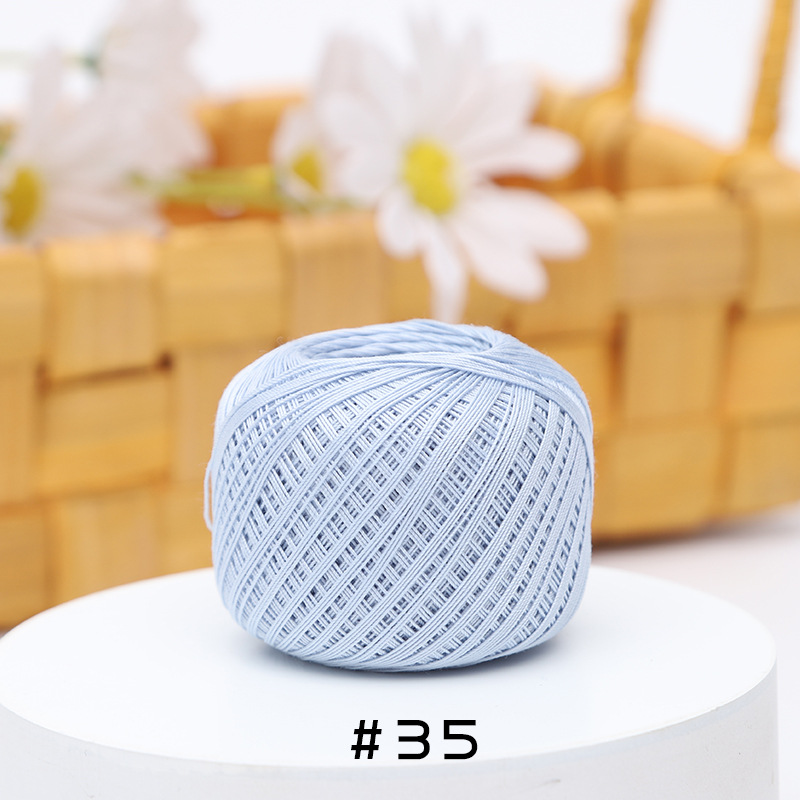Picture of Warm Color No.10 Lace Strongly Twisted Mercerized Pearl Egyptian Long-staple Cotton Handmade Micro-hook Hand-bow Ball 20g Wool Ball