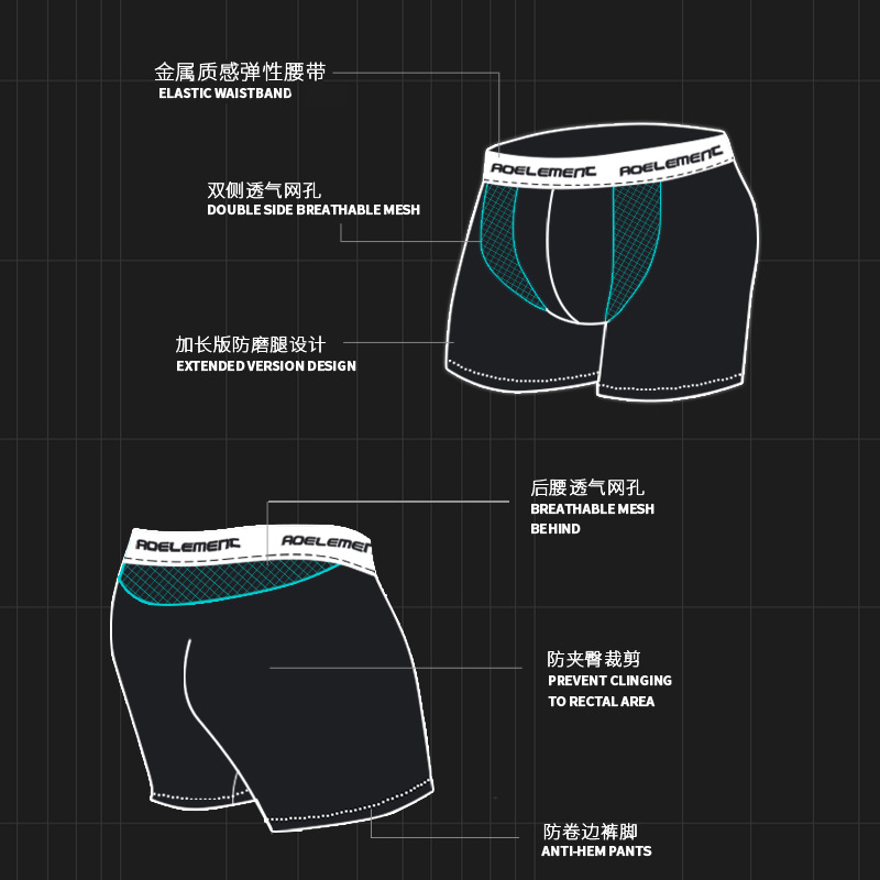 Picture of Sports Underwear Men's Anti-wear Leg Modal Professional Running Fitness Tight Long Leg Quick-drying Long Boxers