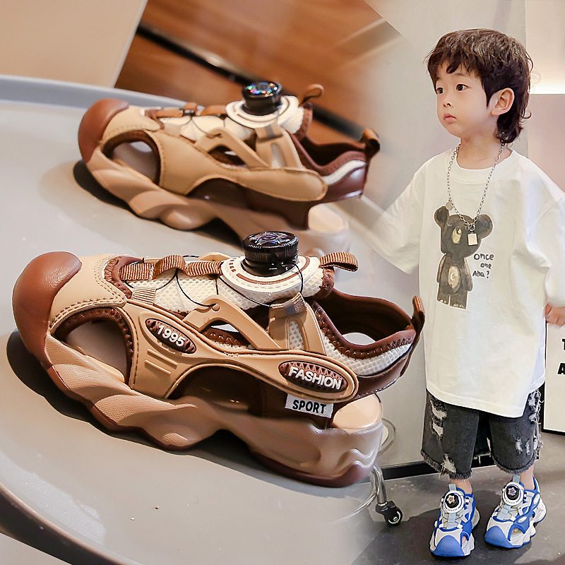 Boys Wrap-toe Sandals Summer 2025 New Sports Beach Shoes Large Boys Soft Sole Non-slip Children's Sandals