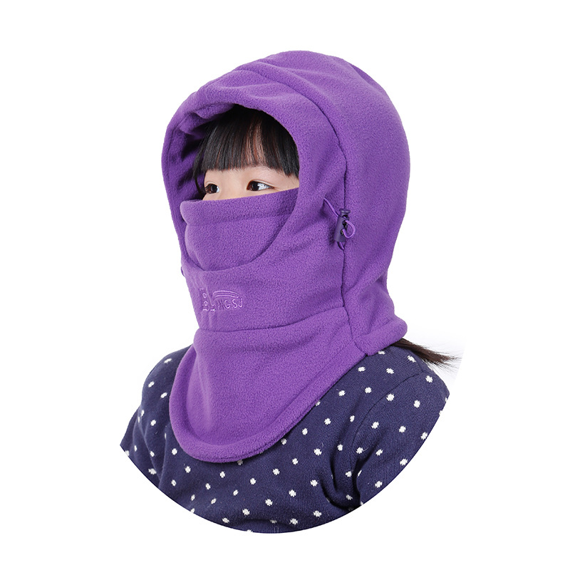 Picture of Hat Autumn and Winter Genuine Kidsren's Neck Scarf Hood Double-Layer Thickeneded Cold-Proof Warm Hat Kidsren Going to School Windproof Hood