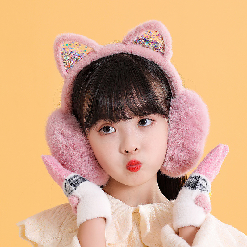 Picture of Earmuffs warm winter girls Korean cute cat ear children children Girls winter earmuffs earmuffs earmuffs earmuffs earmuffs