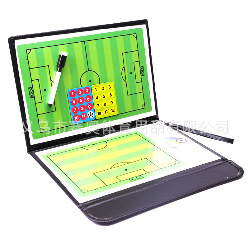 Picture of Three-fold football tactical board folding football coach plate magnetic with pen football tactical board football sand table