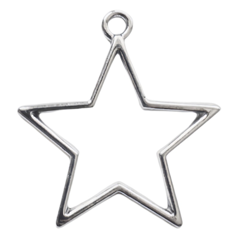 AliExpress cross-border hot selling retro hollow five-pointed star DIY alloy jewelry accessories bracelet necklace pendant accessories