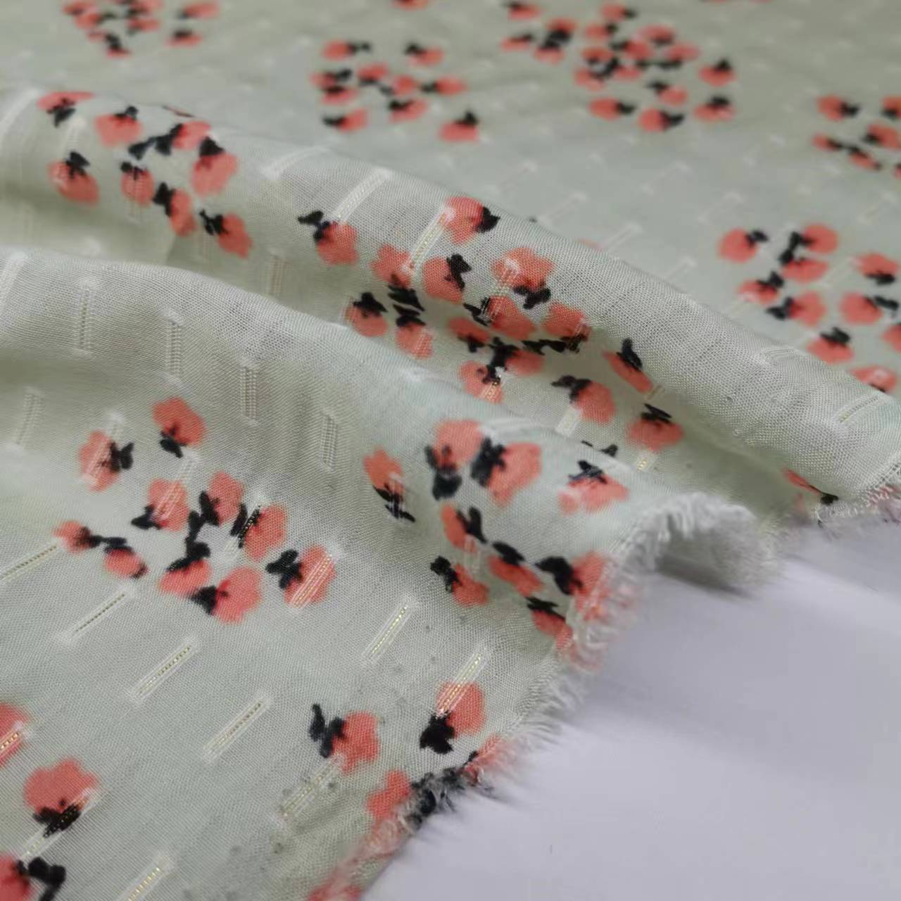 12mm Cut Flower Woven Gold Silk Cotton Shirt Skirt Wide Fabric