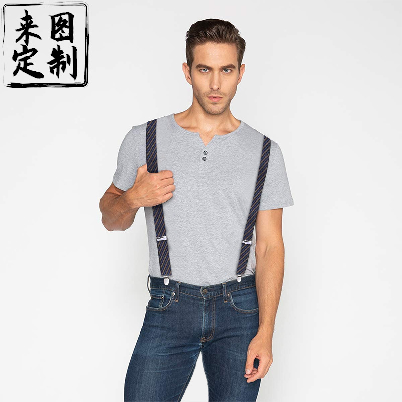 Picture of High elastic pants suspender clip men's activity suspender gift box school uniform four-clip suit pants adult suspender