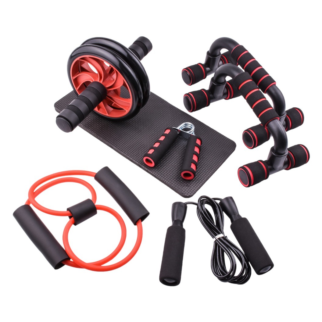 Cross-border hot red abdominal wheel suit abdominal trainer home men's abdominal equipment office fitness belly reducing