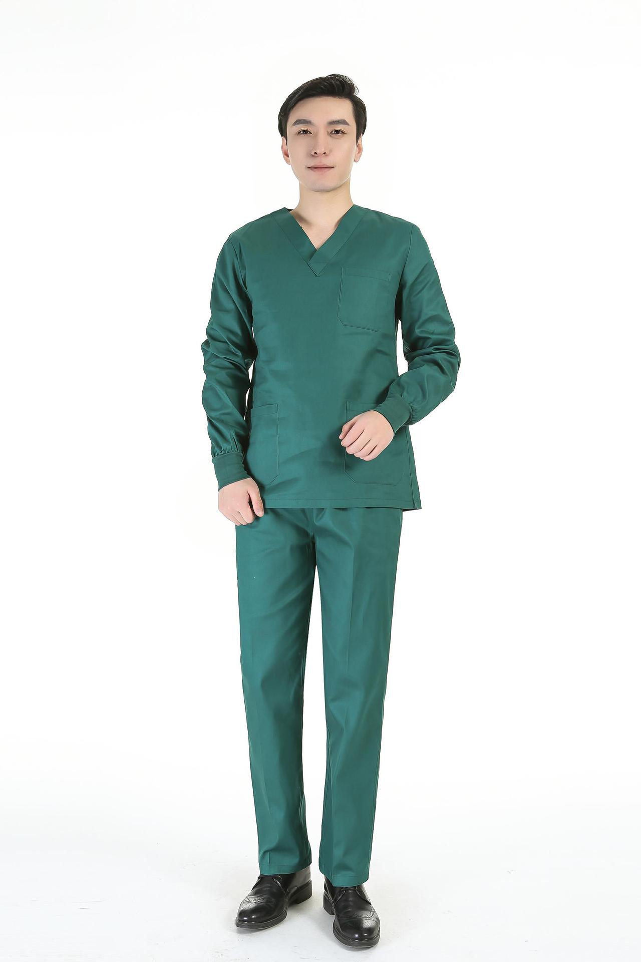Picture of Women's Two-Piece Scrub Suit for Hospital Nurses, Doctors, Short-Sleeve Beauty Salon Workwear, Surgical Gown, Sweat-Absorbent