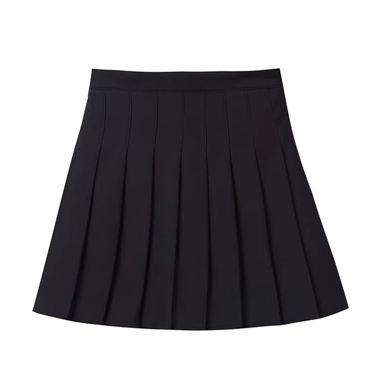 Picture of plus size brown Pleated Skirt Women's Autumn and Winter 2023 New High Waist Slimming Pleated Academy Style A- Line Skirt