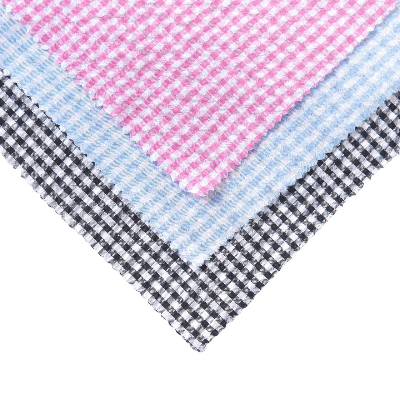 Picture of Polyester cotton yarn-dyed bubble plaid uniform shirt women's clothing children's clothing dress fabric bubble gauze plaid fabric