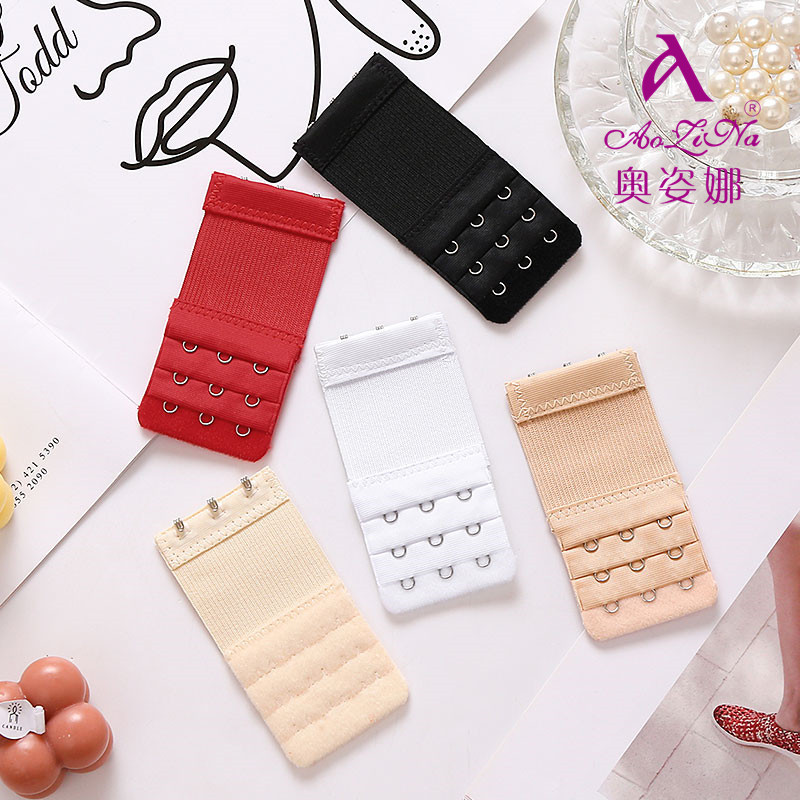 Factory wholesale stainless steel three-row three-button bra elastic back extension buckle small 3-row 3-button elastic extension buckle