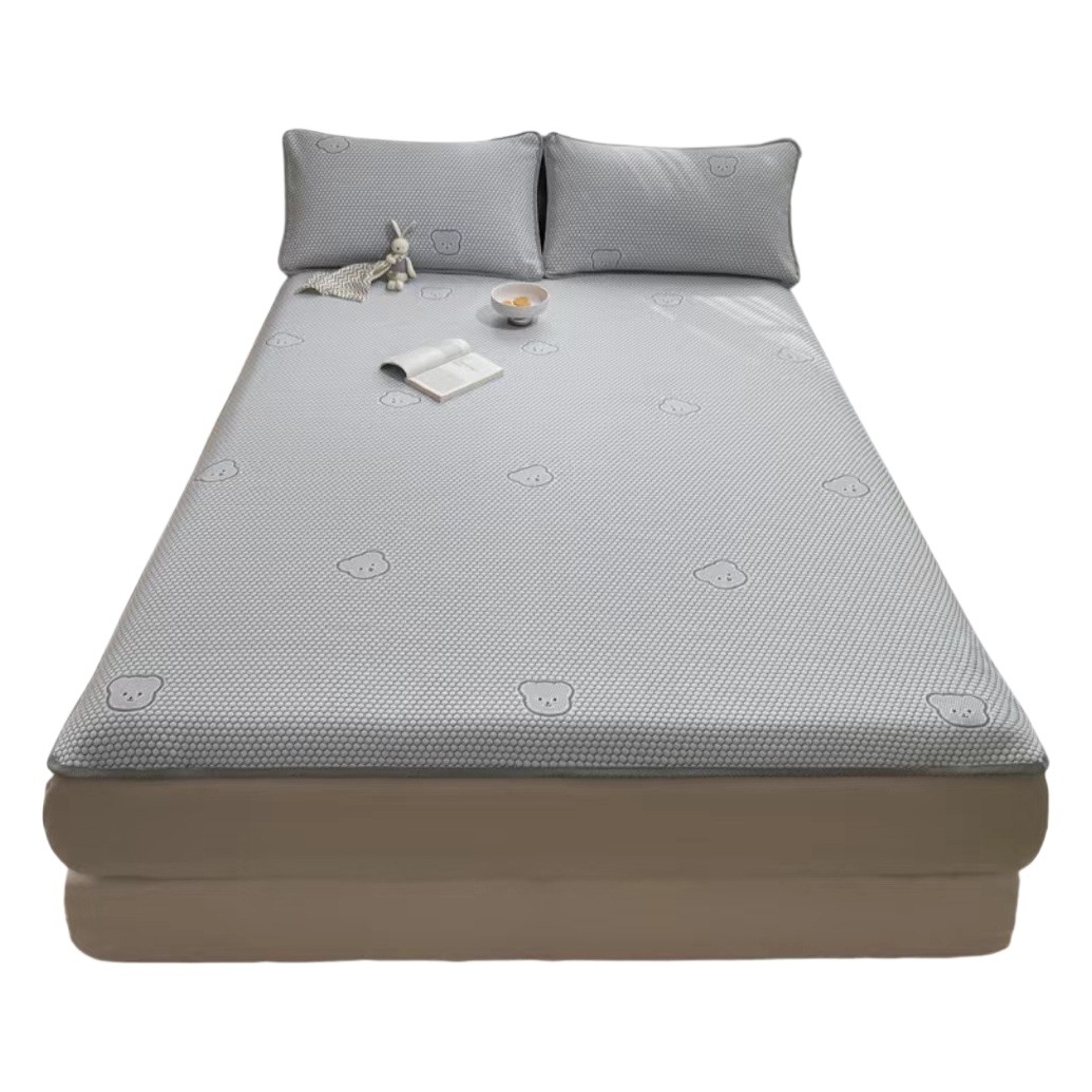 Picture of Cool Ice bean summer mat three-piece bed cover summer air conditioning soft mat student dormitory single mat machine washable