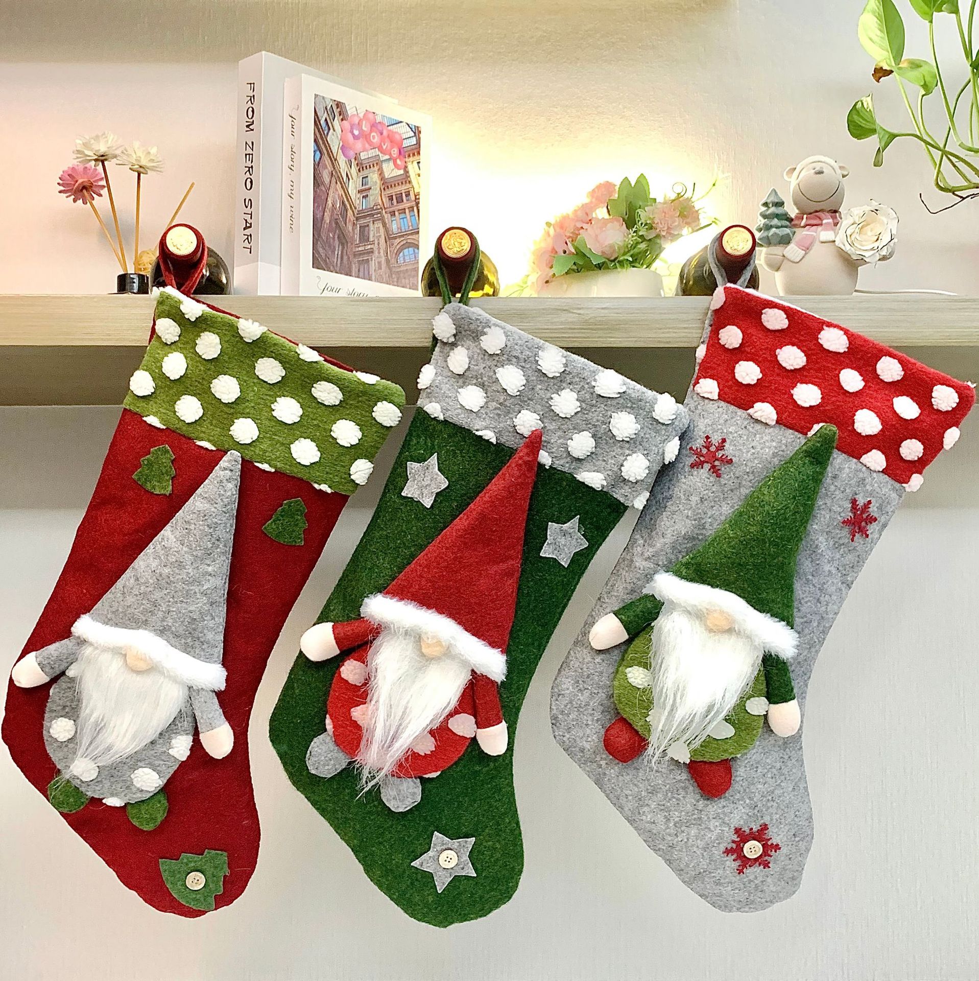 2025 Christmas Socks Gift Bag Christmas Decorations Children Candy Bag Christmas Socks Gift Candy Socks Hanging Ornaments