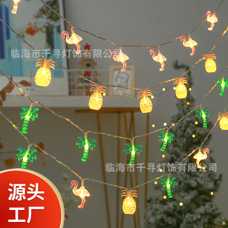Pineapple light string pineapple led lights flashing lights string lights festival courtyard bedroom decoration Hawaiian light string wholesale