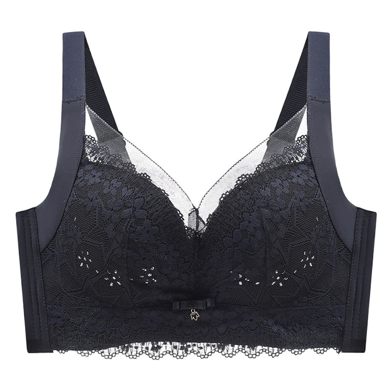 Women's thin bra with big breasts and small breasts push up breast collection anti-sagging correction adjustable full cup bra