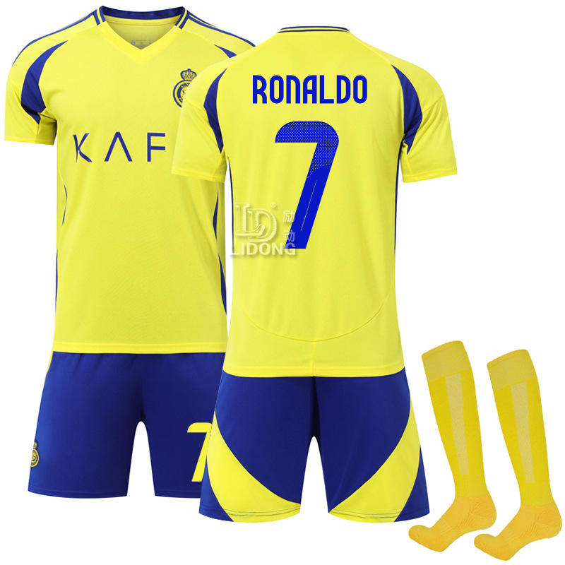 2425 Riyadh Victory Home New No.7 Ronaldo Football Suit suit Sand United Jersey 10 Mane Large