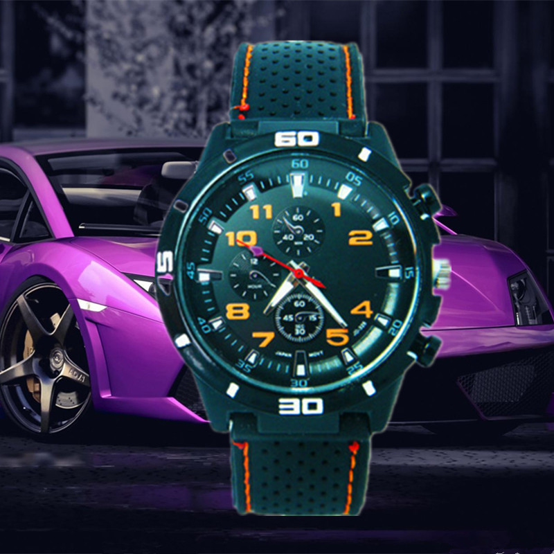 Picture of Car Wire Belt Fashion sports car Mechanical Watch Men's Series sports car Watch Student Men's Silicone Band Sports Watch