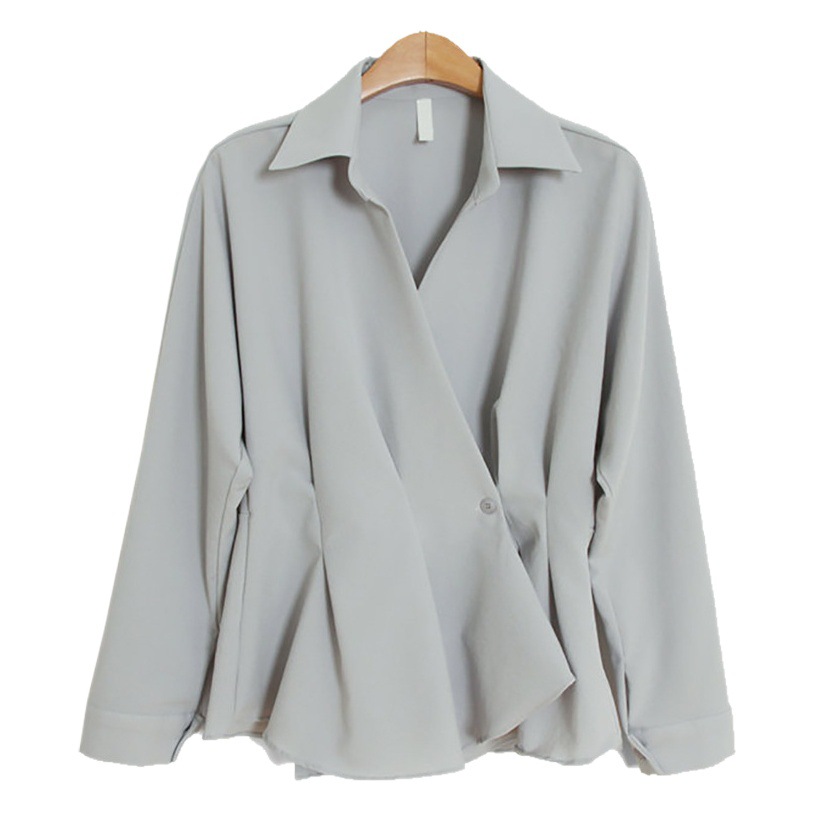 Foreign Trade Style Ruffled Long-Sleeved Shirt for Women 2025 Spring & Fall Retro Hong Kong Style Waist Skirt Very Fairy Top