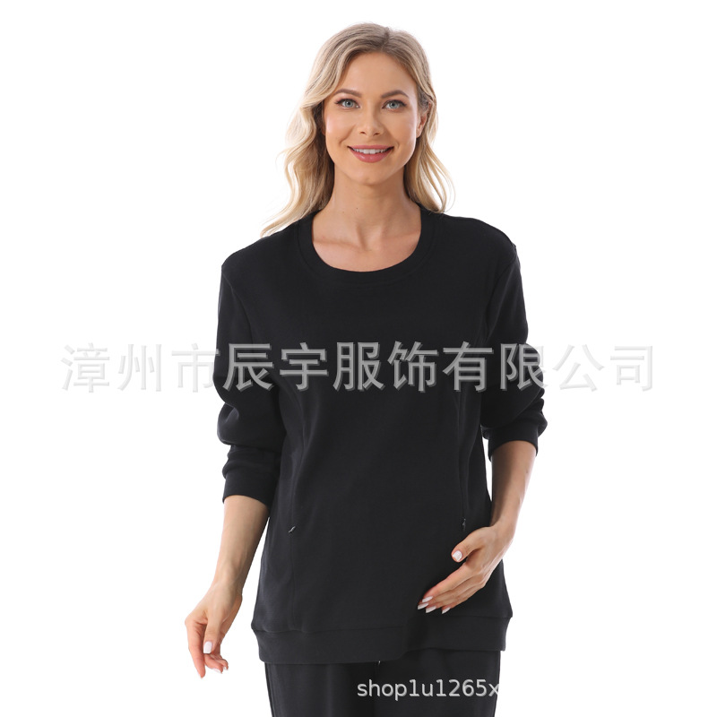 Picture of Pregnant Women's suit Fashion 2025 European and American Two-piece New Loose Out Spring and Autumn Pregnant Women's Breastfeeding Dress Home Simple