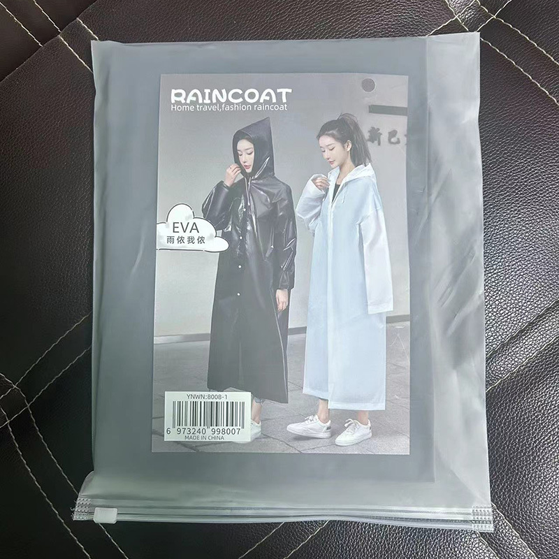 Picture of Thickened Disposable Raincoat Adult Frosted Unisex Eva Outdoor Lightweight One-Piece Extended Poncho Logo