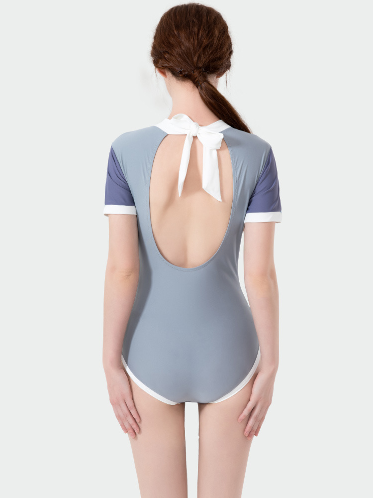 Picture of Women's One-Piece Swimsuit Covers Belly, Looks Slimming, Backless Triangle Swimsuit, Hot Spring Seaside Vacation Swimwear